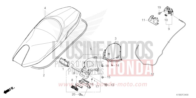 SEAT for Forza 350 PEARL SIENA RED (R320) from 2023